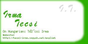 irma tecsi business card